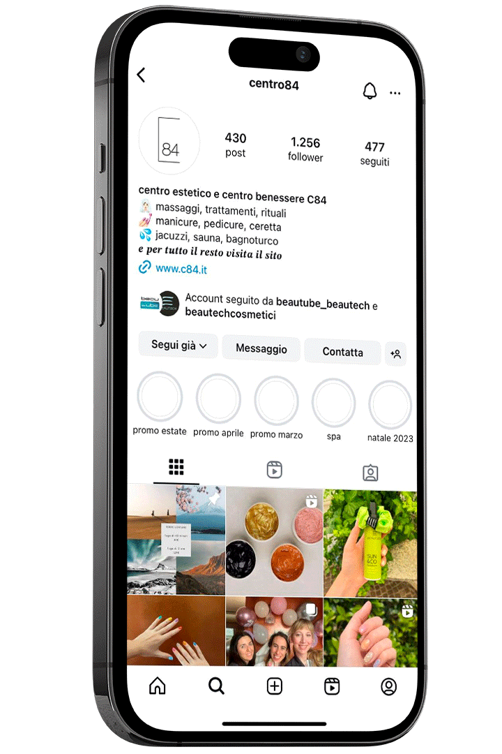 mockup della pagina instagram di c-84